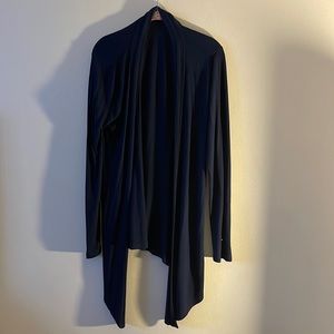 Drapey, open front rayon/spandex cardigan